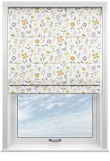 Floral Whimsy, Sunrise - Twist&Fit Roman Blind